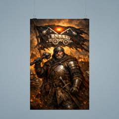 Jan Zizka beneath the war wagon banner poster 9