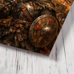 Jan Zizka beneath war wagon banners metal print mockup