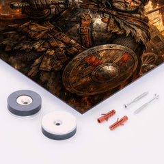 Jan Zizka beneath war wagon banners metal print mockup