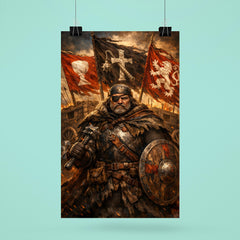 Jan Zizka beneath war wagon banners poster 6