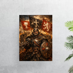 Jan Zizka beneath war wagon banners poster 7