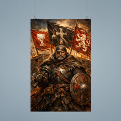 Jan Zizka beneath war wagon banners poster 9