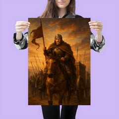 Jan Zizka leading Hussite war wagons at dawn poster 3