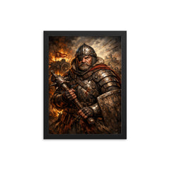 Jan Zizka one eyed Hussite war commander framed print on a plain backdrop in size 12"x16".