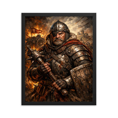 Jan Zizka one eyed Hussite war commander framed print on a plain backdrop in size 16"x20".