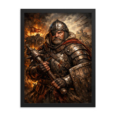 Jan Zizka one eyed Hussite war commander framed print on a plain backdrop in size 18"x24".