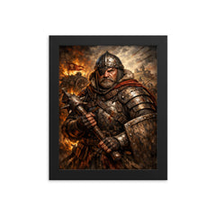 Jan Zizka one eyed Hussite war commander framed print on a plain backdrop in size 8"x10".