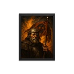 Jan Zizka one eyed war banner portrait framed print on a plain backdrop in size 12"x16".