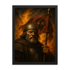 Jan Zizka one eyed war banner portrait framed print on a plain backdrop in size 18"x24".