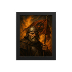 Jan Zizka one eyed war banner portrait framed print on a plain backdrop in size 8"x10".