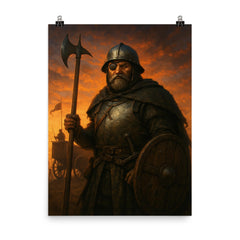 Jan Zizka one eyed war wagon commander at dawn poster on a plain backdrop in size 8"x10".