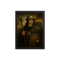 Jan Zizka one eyed war wagon commander portrait framed print on a plain backdrop in size 12"x16".