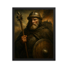 Jan Zizka one eyed war wagon commander portrait framed print on a plain backdrop in size 16"x20".