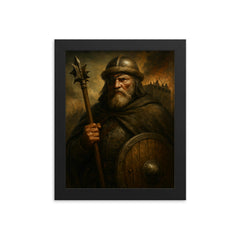Jan Zizka one eyed war wagon commander portrait framed print on a plain backdrop in size 8"x10".