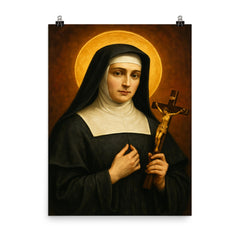 Jane Frances de Chantal poster on a plain backdrop in size 8"x10".