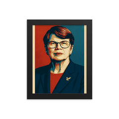 Janet Reno framed print on a plain backdrop in size 8"x10".