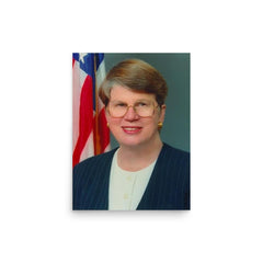 Janet Reno poster on a plain backdrop in size 12"x16".