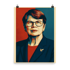 Janet Reno poster on a plain backdrop in size 8"x10".