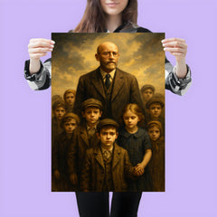 Janusz Korczak leading orphan children with impossible dignity poster 3
