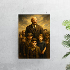 Janusz Korczak leading orphan children with impossible dignity poster 7