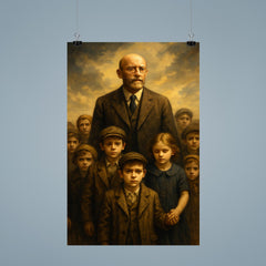 Janusz Korczak leading orphan children with impossible dignity poster 9