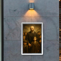 Janusz Korczak leading orphans with dignity poster 2
