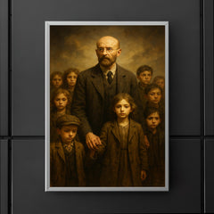 Janusz Korczak leading orphans with dignity poster 5