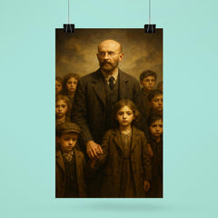 Janusz Korczak leading orphans with dignity poster 6