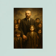 Janusz Korczak leading orphans with dignity poster 8