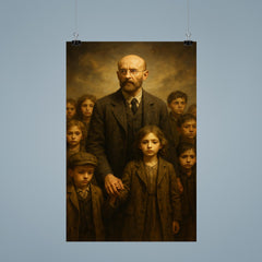 Janusz Korczak leading orphans with dignity poster 9