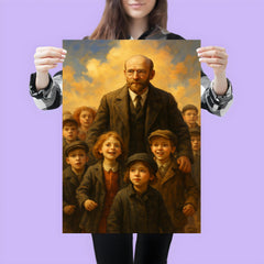 Janusz Korczak marching with orphan children poster 3