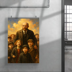 Janusz Korczak marching with orphan children poster 4