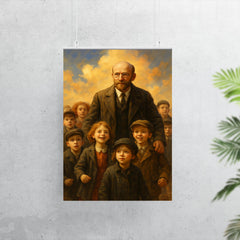 Janusz Korczak marching with orphan children poster 7