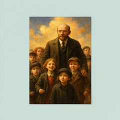 Janusz Korczak marching with orphan children poster 8