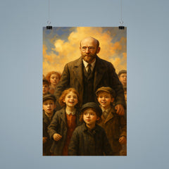 Janusz Korczak marching with orphan children poster 9