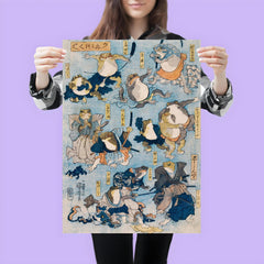 Japanese frogs - funny Japanese wall art poster 3