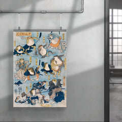 Japanese frogs - funny Japanese wall art poster 4