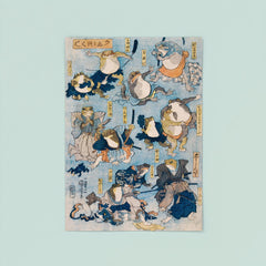 Japanese frogs - funny Japanese wall art poster 8