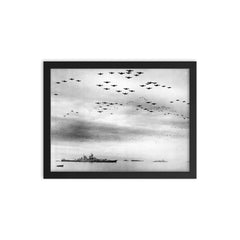 Japanese Surrender Aboard the Battleship Missouri, September 1945 framed print on a plain backdrop in size 12"x16".