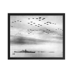 Japanese Surrender Aboard the Battleship Missouri, September 1945 framed print on a plain backdrop in size 16"x20".