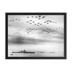 Japanese Surrender Aboard the Battleship Missouri, September 1945 framed print on a plain backdrop in size 18"x24".