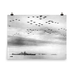 Japanese Surrender Aboard the Battleship Missouri, September 1945 poster on a plain backdrop in size 8"x10".