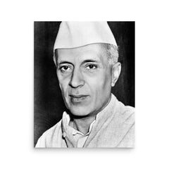 Jawaharlal Nehru poster on a plain backdrop in size 16"x20".