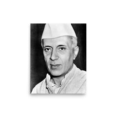 Jawaharlal Nehru poster on a plain backdrop in size 8"x10".