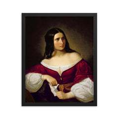 Jealousy by Natale Schiavoni, 1820 framed print on a plain backdrop in size 16"x20".