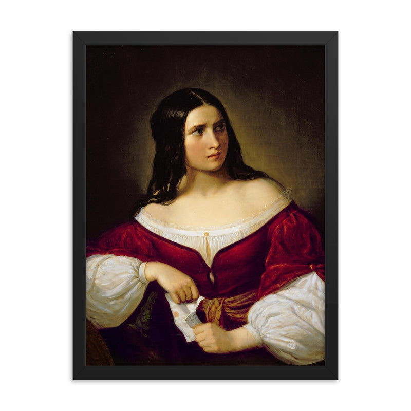 Jealousy by Natale Schiavoni, 1820 framed print on a plain backdrop in size 18