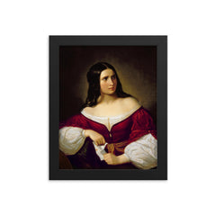 Jealousy by Natale Schiavoni, 1820 framed print on a plain backdrop in size 8"x10".