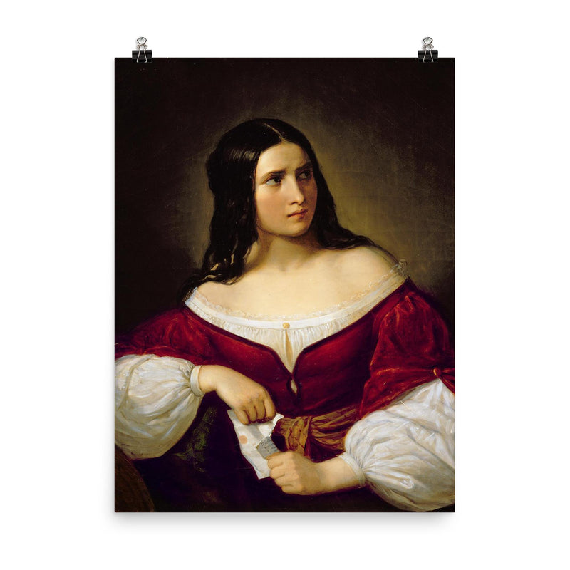 Jealousy by Natale Schiavoni, 1820 poster on a plain backdrop in size 8