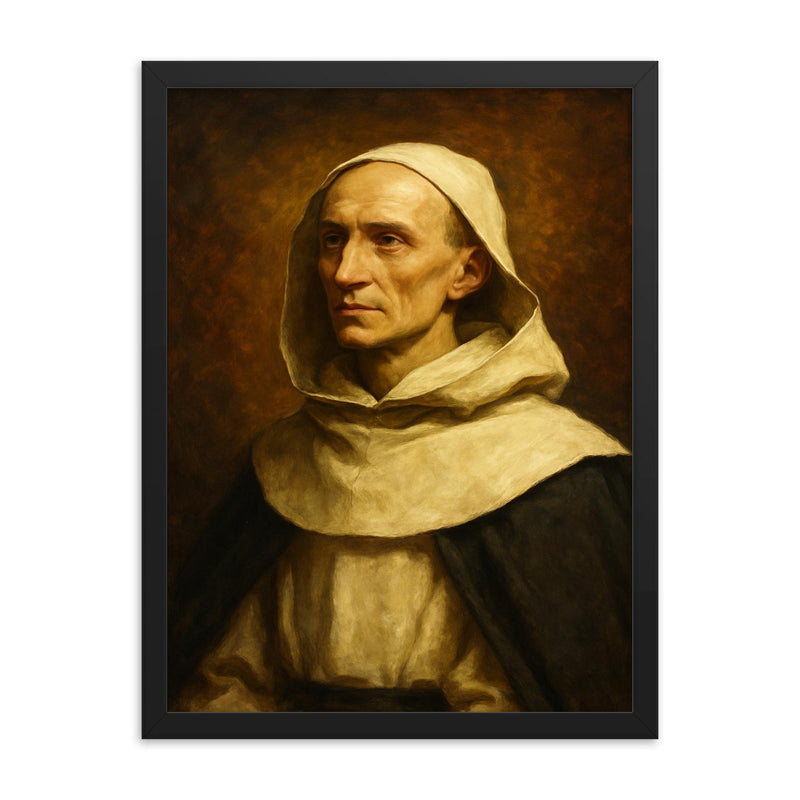 Jean Baptiste Henri Lacordaire framed print on a plain backdrop in size 18