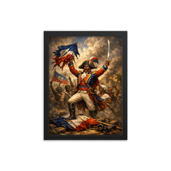 Jean Jacques Dessalines at Haitian independence proclamation framed print on a plain backdrop in size 12"x16".